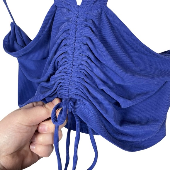 Urban Outfitters UO Tia Halter Cinched Crop Top in Purple Size M - Picture 6 of 13